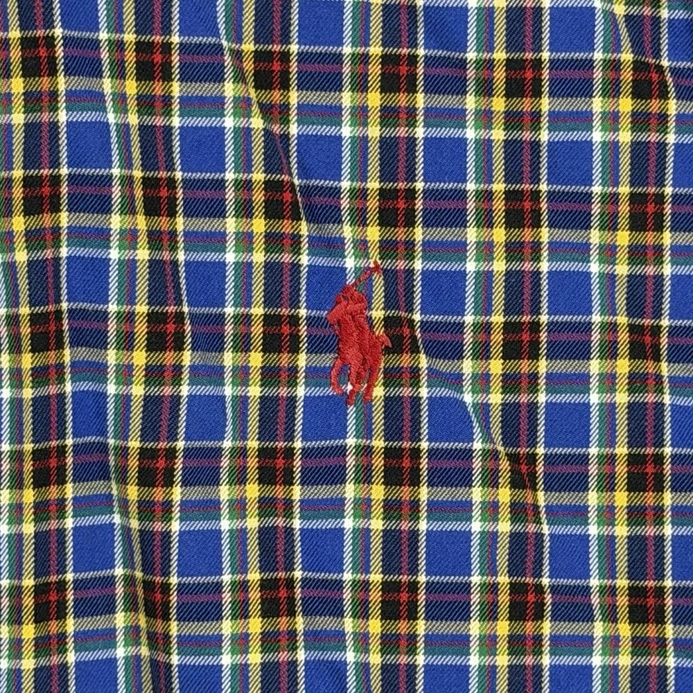 Ralph Lauren Shirt Mens 4XB Classic Fit Multicolor Plaid 100% Cotton Pony Preppy